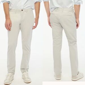 J.CREW Chino Pants Men 33 x 32 Beige Slim-Fit TruTemp365 Cotton Blend BZ109